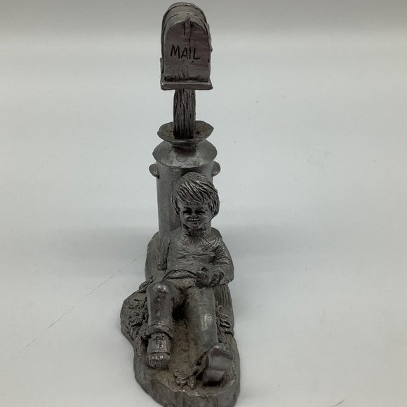 Michael Ritter Vintage Pewter Boy at Mailbox - Picture 3 of 12